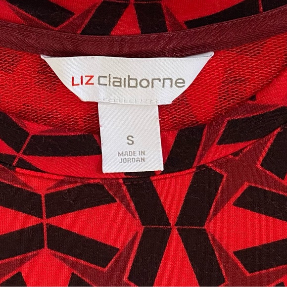 41. LIZ CLAIBORNE Knit Top - Red & Black - Size Sm - Picture 4 of 5